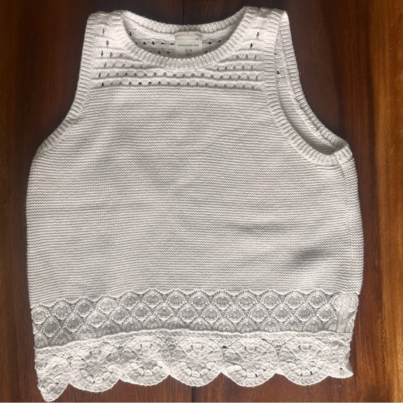 Abercrombie kids white crochet knit tank top 13/14 - Picture 5 of 7